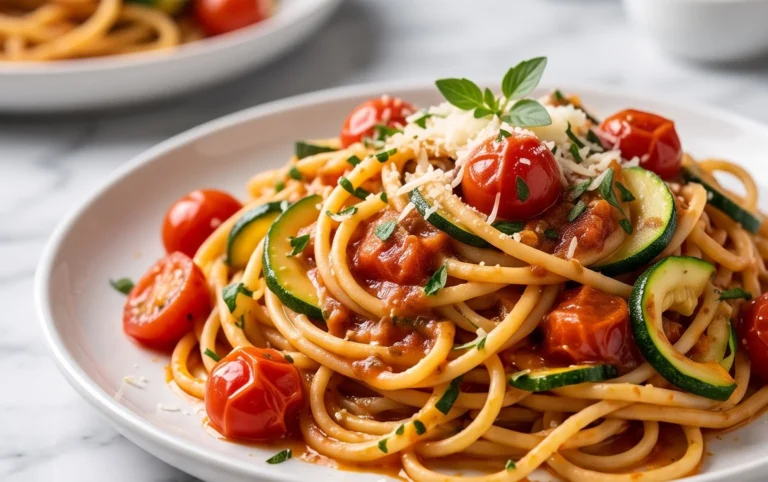 Healthy Tomato Zucchini Pasta