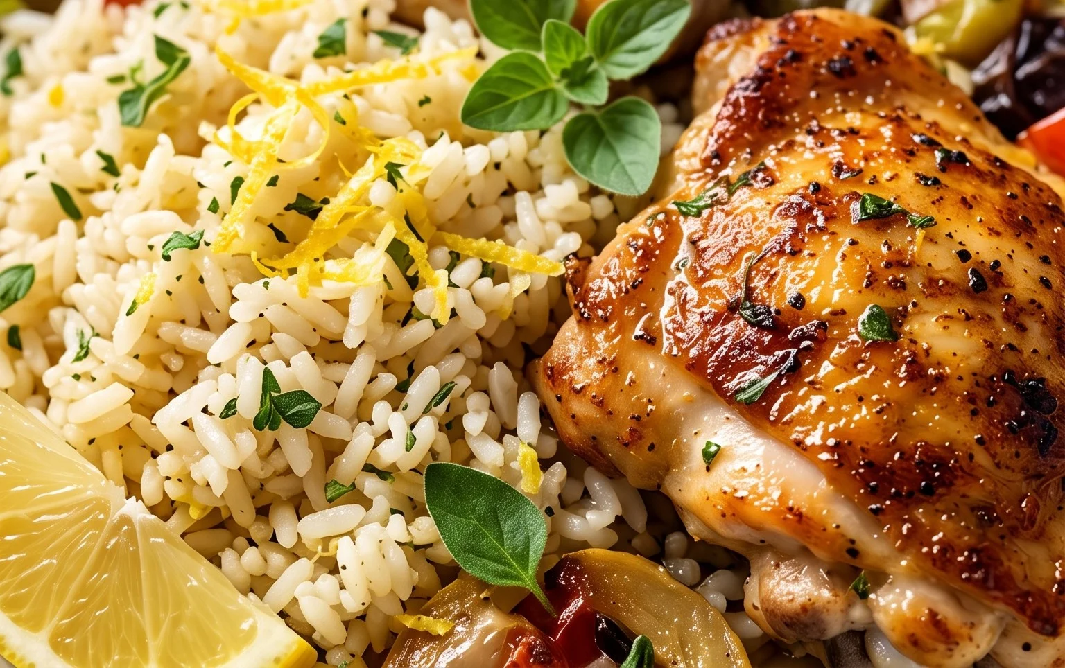 Greek Chicken and Lemon Rice (30 Minutes, One-Pot)