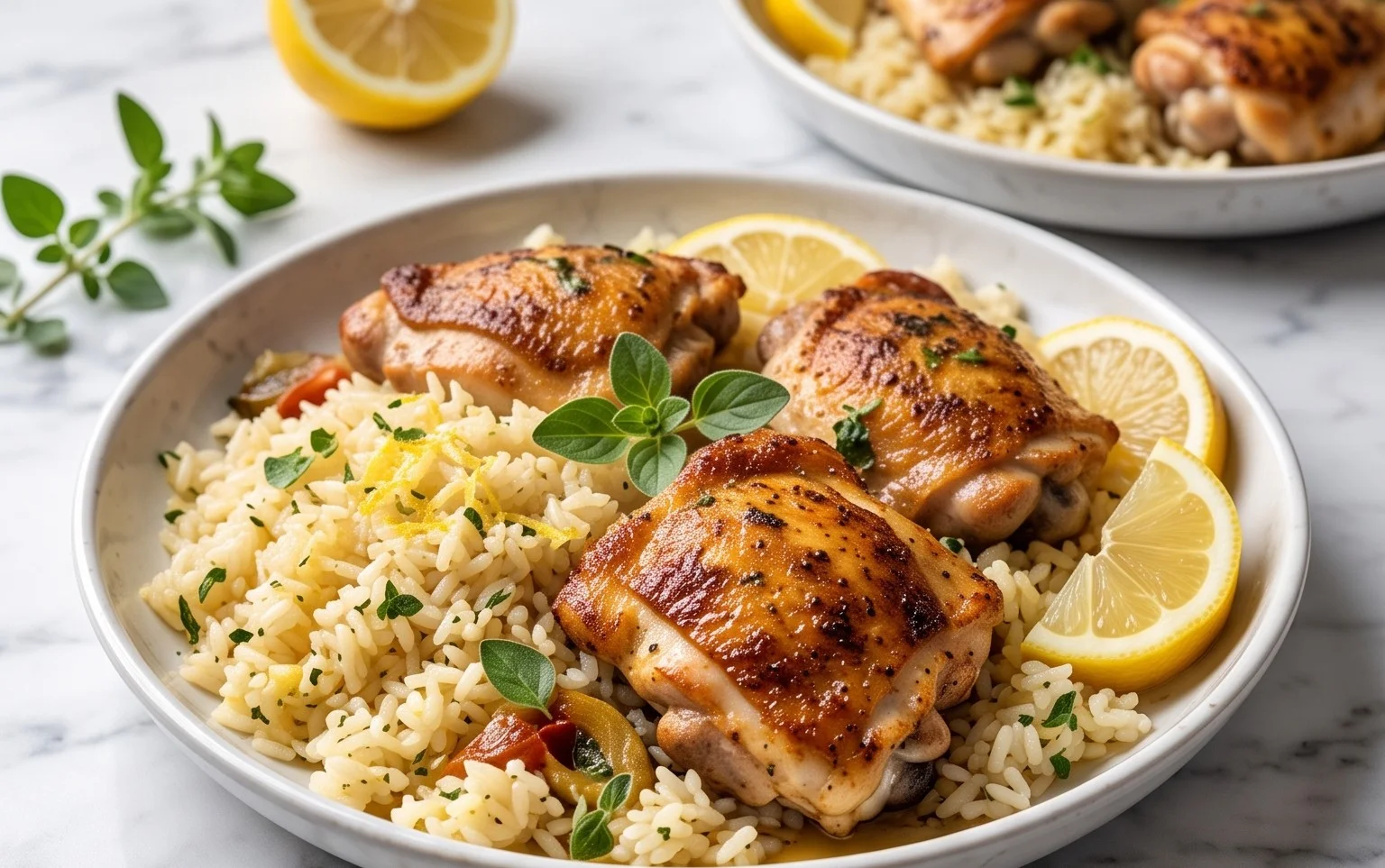 Greek Chicken and Lemon Rice (30 Minutes, One-Pot)