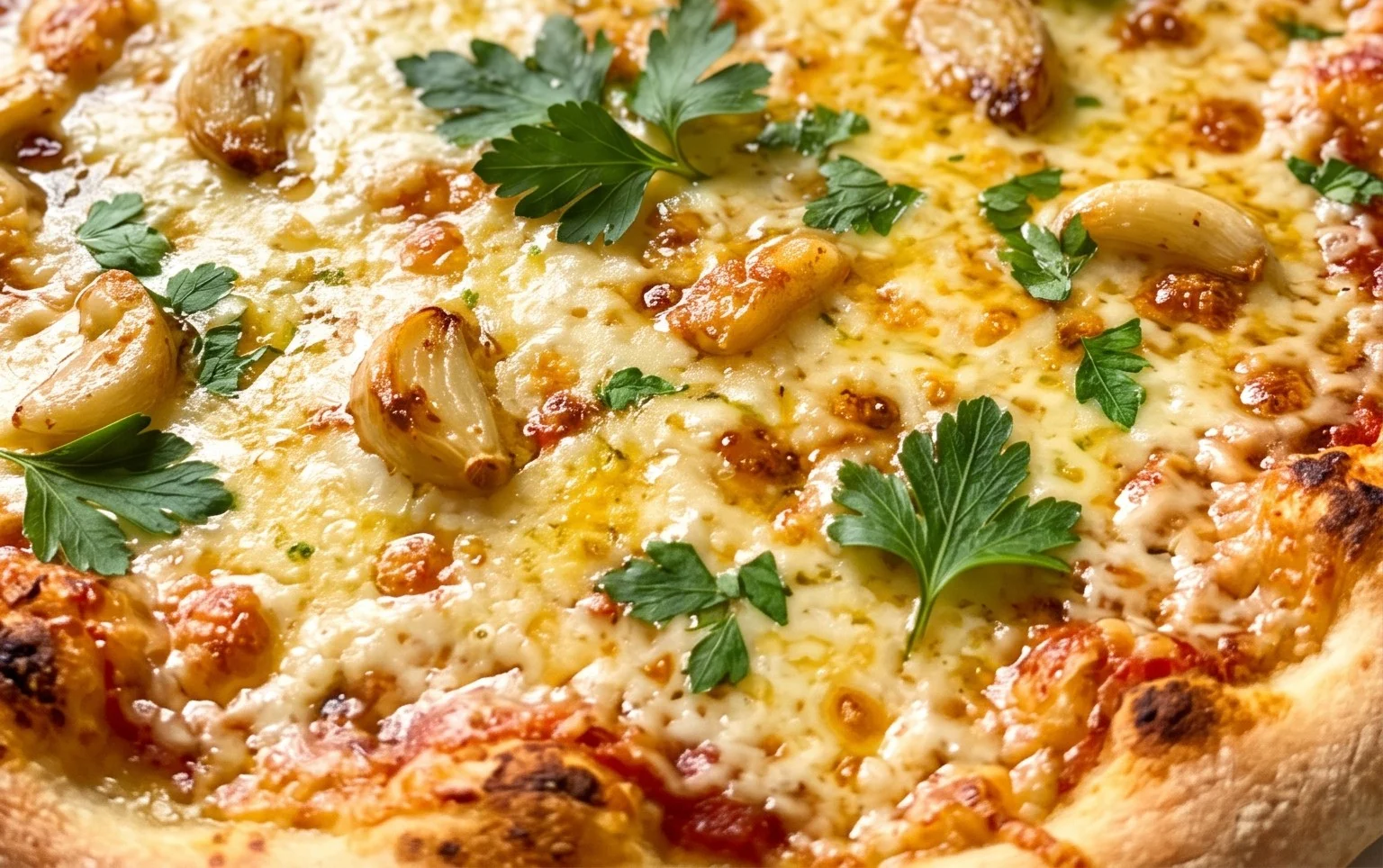 buttery garlic pizza