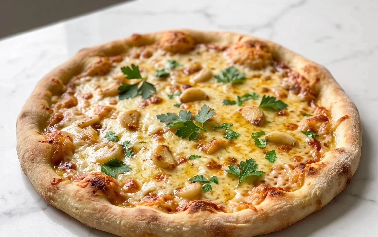 buttery garlic pizza