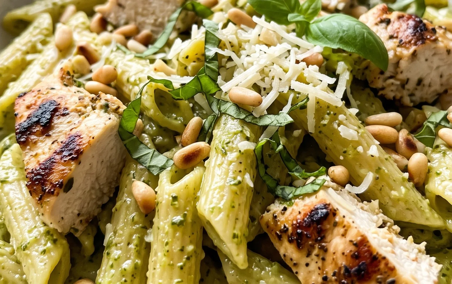 Creamy Chicken Pesto Pasta