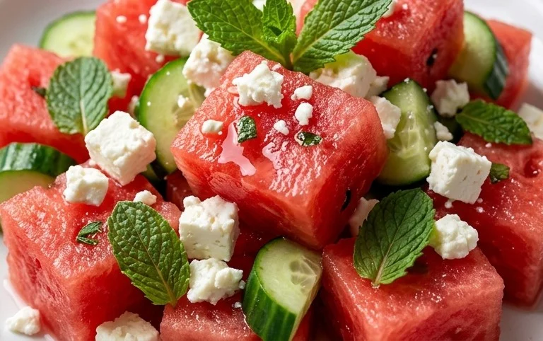 Watermelon Salad with Cucumber and Feta