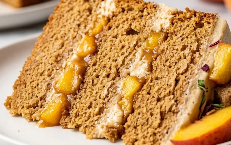 Brown Sugar Layer Cake with Peach Filling