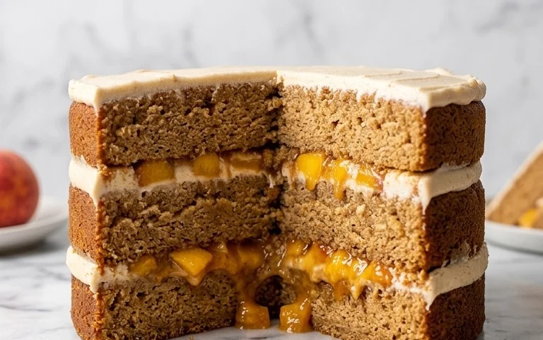 Brown Sugar Layer Cake with Peach Filling