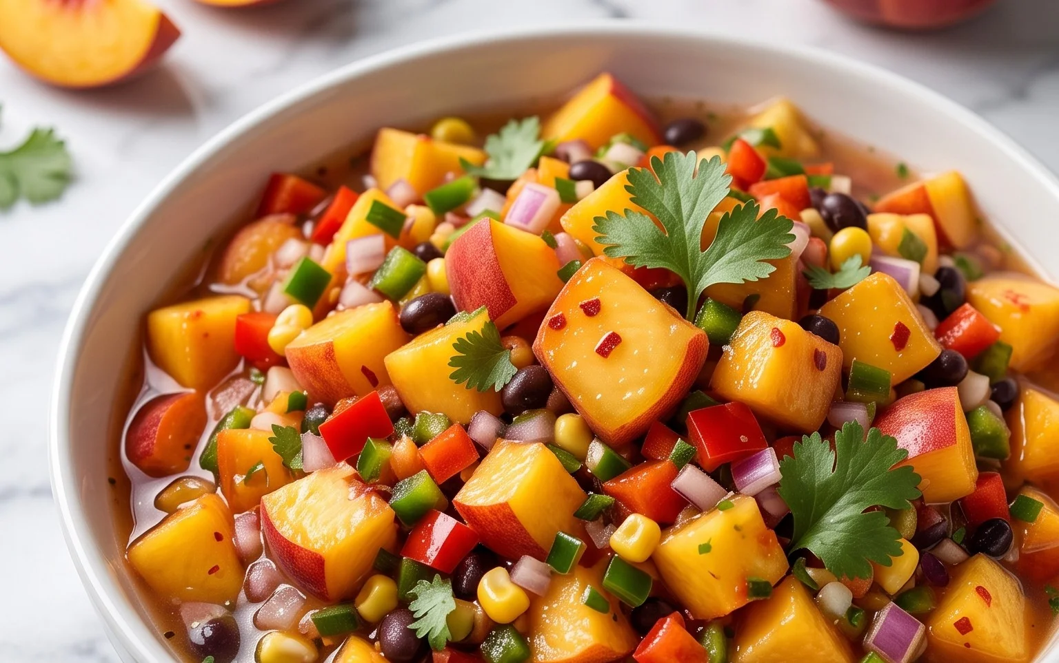 Sweet & Spicy Peach Salsa Canning Recipe