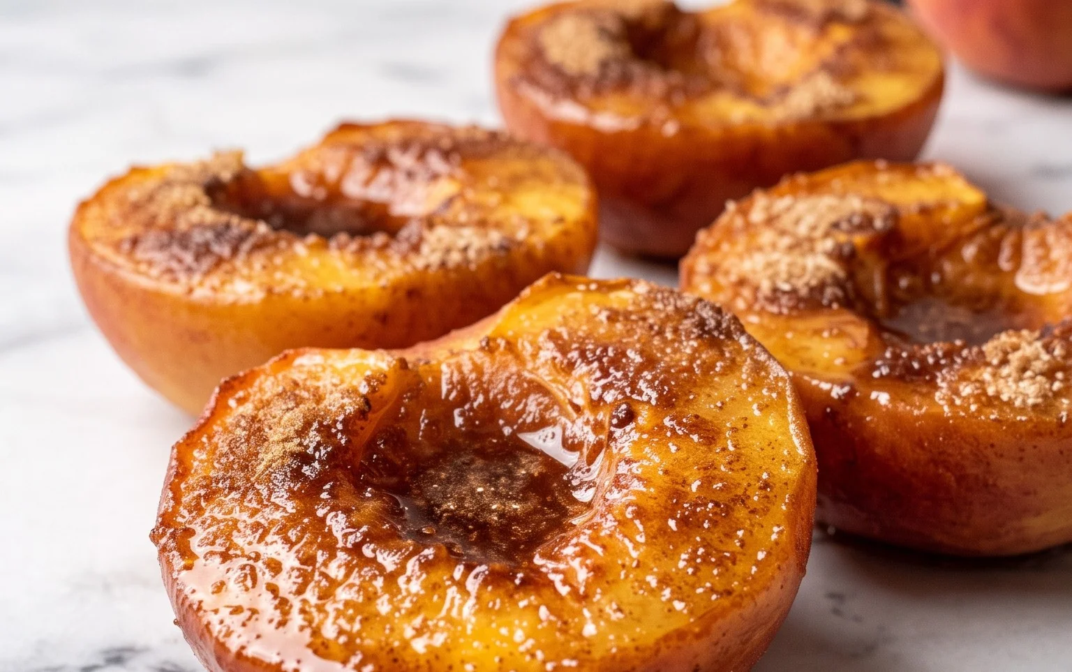 Cinnamon Sugar Baked Peaches